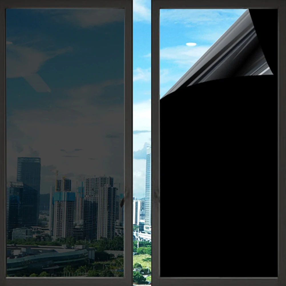 

Reflective Glass Film 1 Roll 50cmx500cm Black Grey Window Blackout Privacy Mirror Tinting Decorative Frosting One Way Static