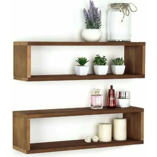 Wstark Wood 2'li Solid Decorative Box Shelf Bookcase Flower bed