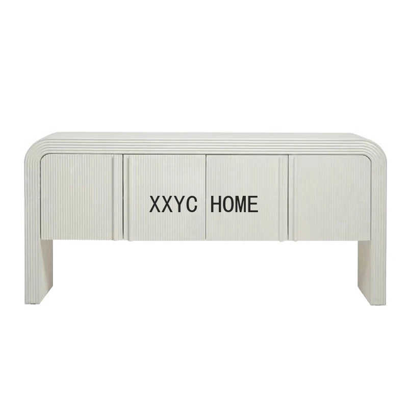 

Nordic Minimalist Modern Sideboard Art Entrance French Line Arc White