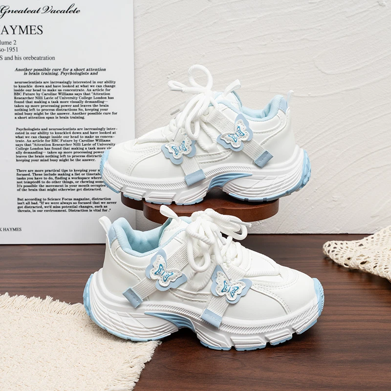 New Girl's Sneakers Spring Autumn Fashion Children's School Sports Shoes Outdoor Running Non-slip Kids Chunky Basketball Shoes