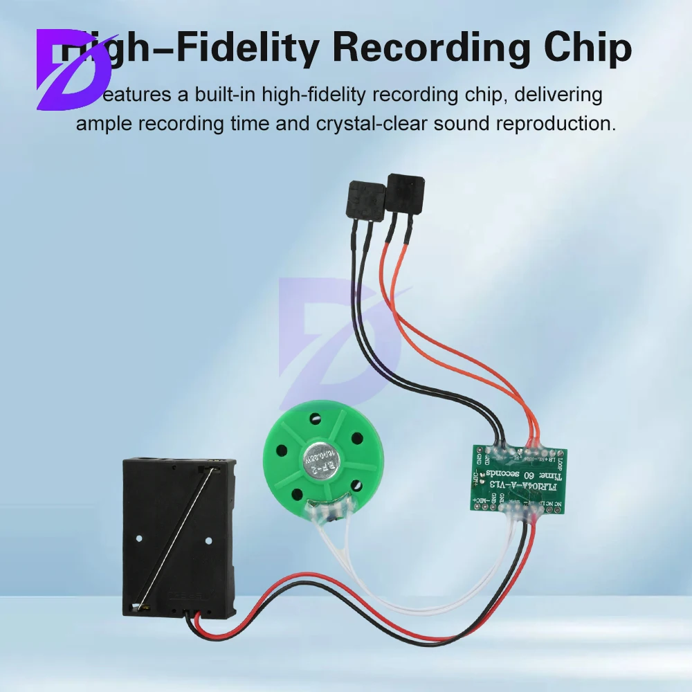 Dual-Button Recording Module 60-Second Recording Module Voice Message Recorder DIY E-Card