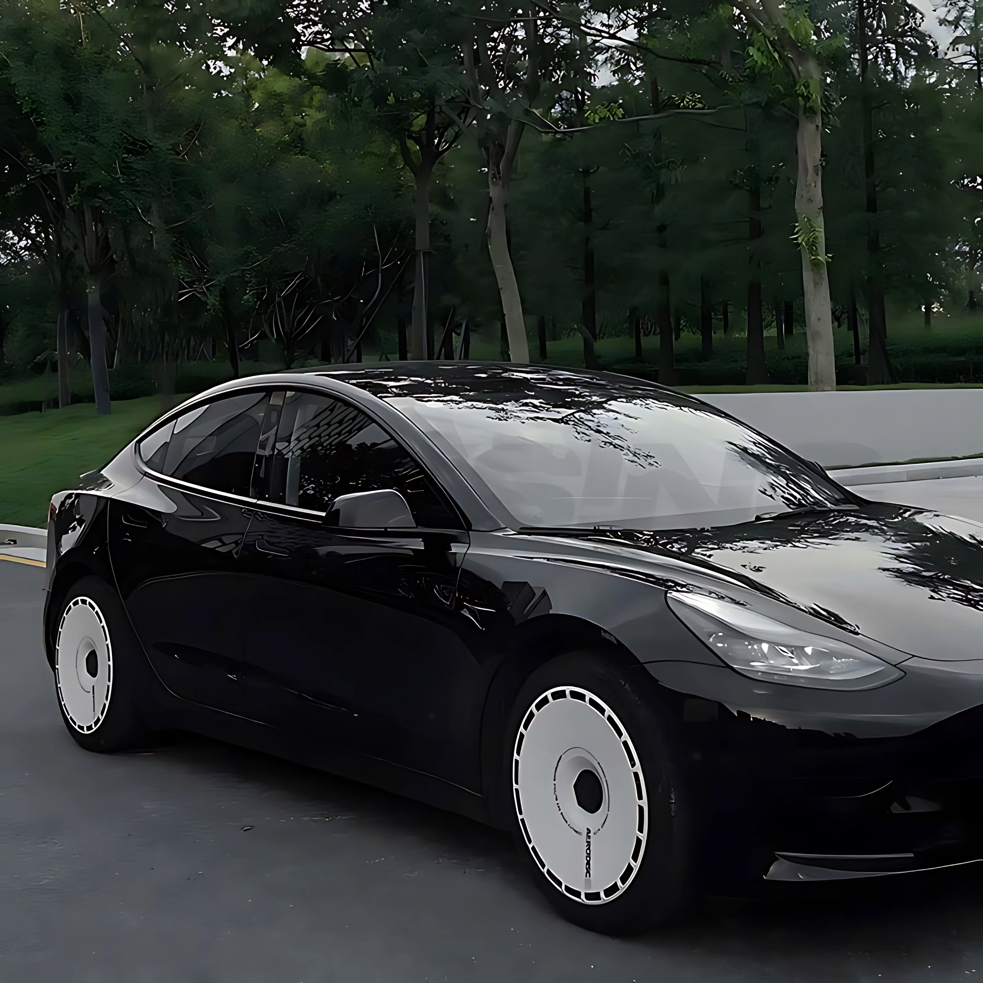 Hot Selling 18 19 20 Inch White Modified Hubcaps Cover With Stickers Full Set 4Pcs for Tesla Model 3 Y