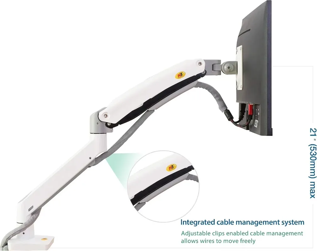 Monitor Desk Mount Ultra Wide Full Motion Swivel Long Arm with Gas Spring for 22''-35'' Monitors From F100A/G70-W