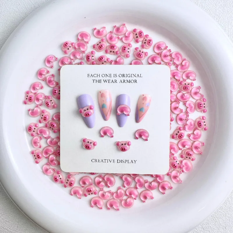 20 stücke niedlichen Nagel Charms Cartoon Dumbo rosa Schwein Hintern Nagel kunst Dekoration DIY Zubehör