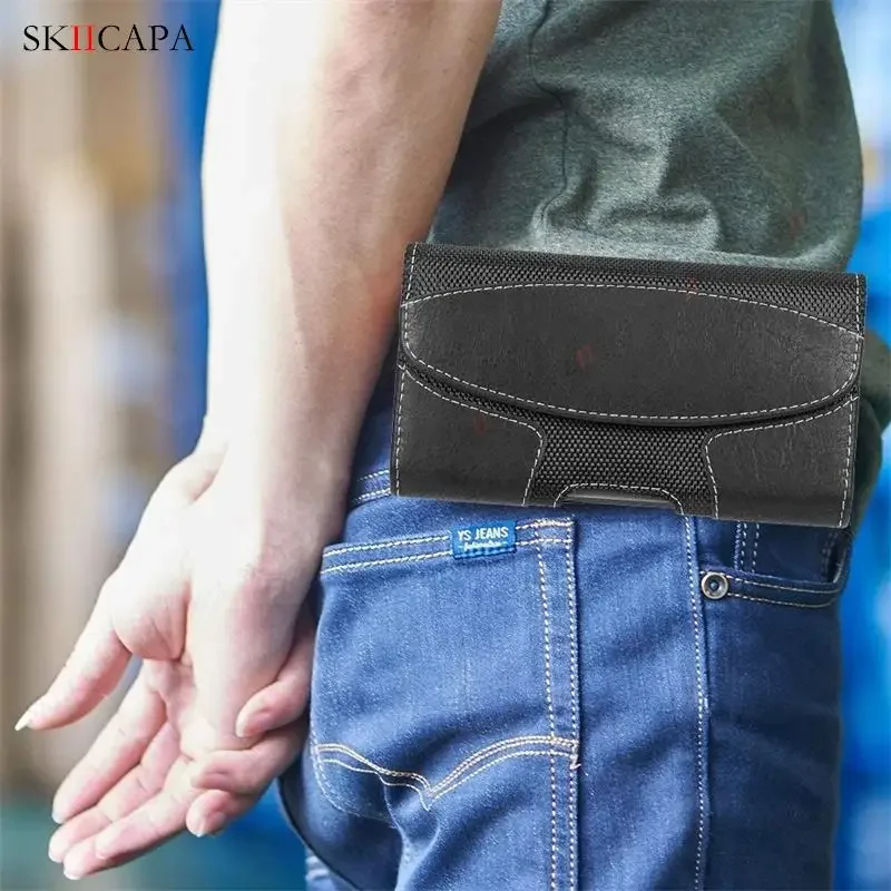 Phone Holster Leather Belt Clip Case Waist Bag Pouch for iPhone 16 Pro Max 16E 15 14 Plus 13Pro 12 11 XR XS Max Magnetic Cover