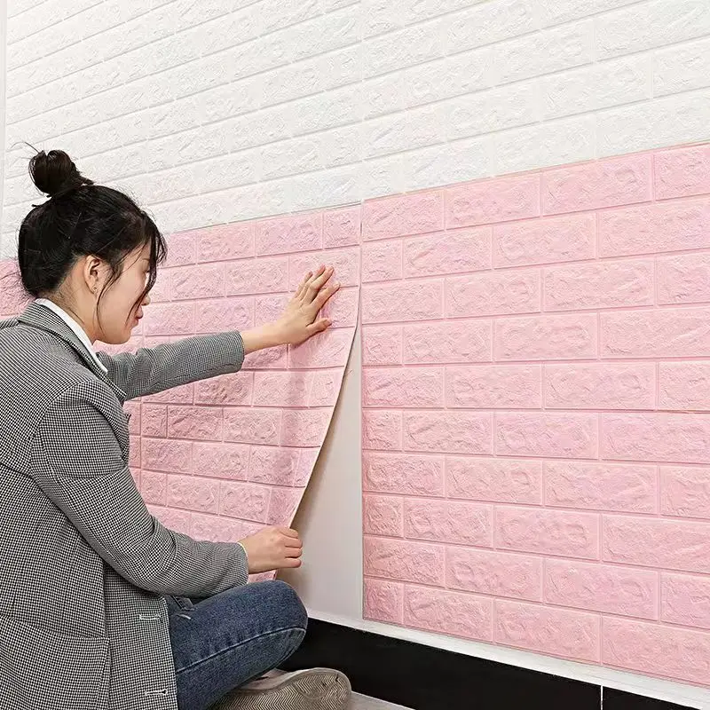 5/ 2/ 1m 3D Waterproof Self Adhesive Decorative Wallpaper Continuous Brick Wall Sticker Living Room Bedroom Old Wall Home Decor