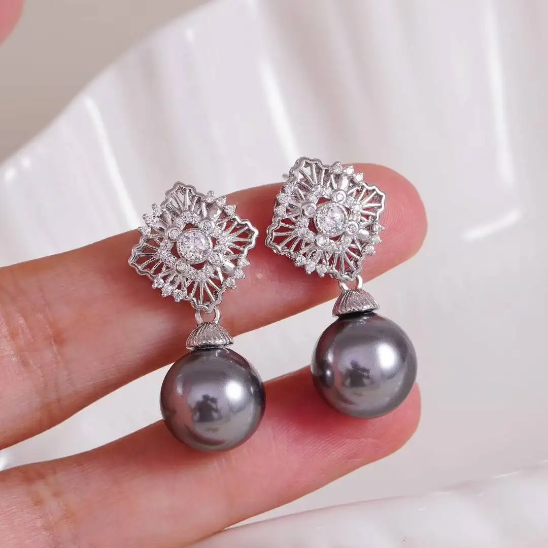 

Серьги из стерлингового серебра 925 пробы, базовые крепления, крепления для ювелирных изделий, аксессуары для жемчуга 11-12 мм, 3 пары/лот