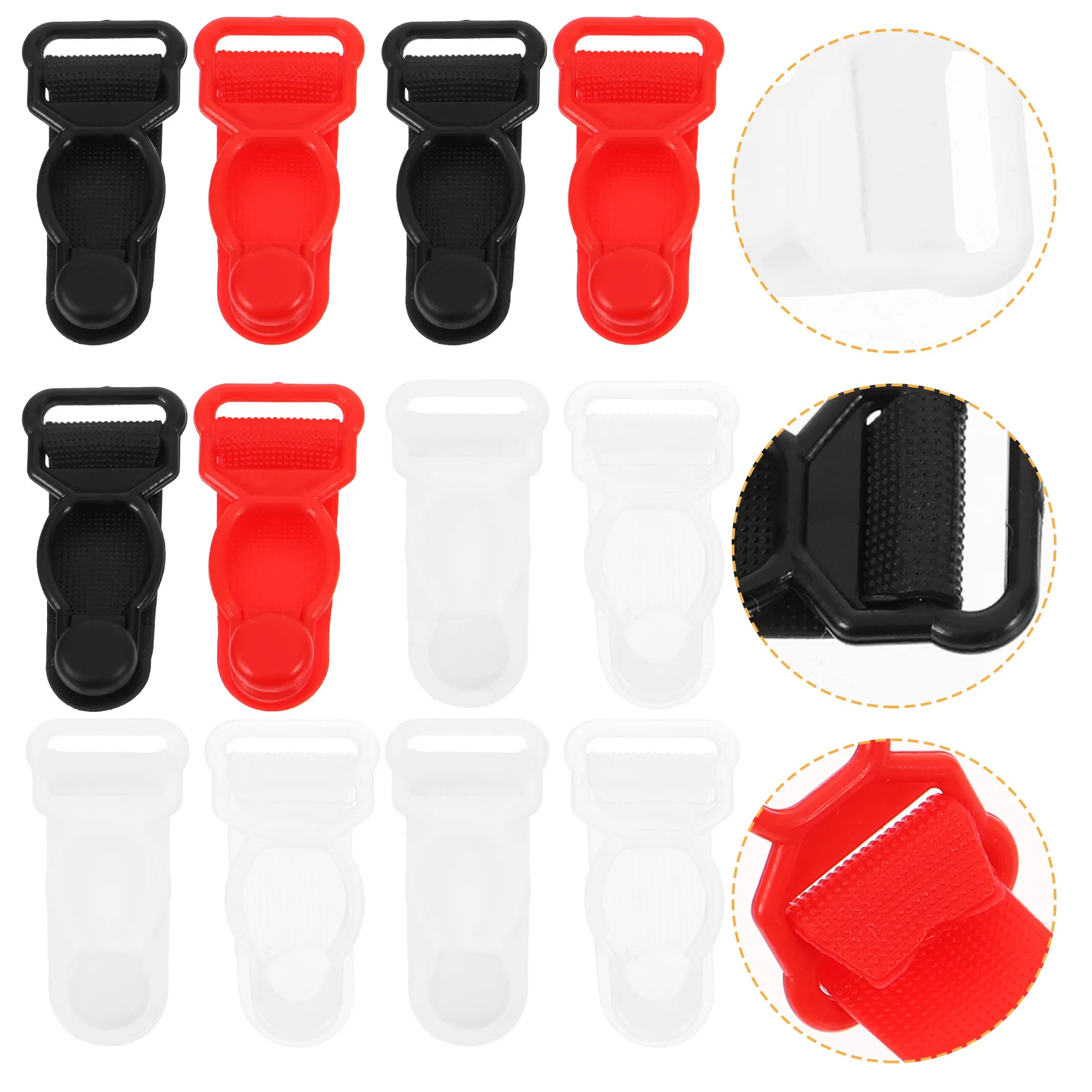 

80pcs Garter Strap Buckle Adjustable Plastic Sock Clamp Non-Slip Reusable Women Men Unisex Clothing Accessory Fixer Clip