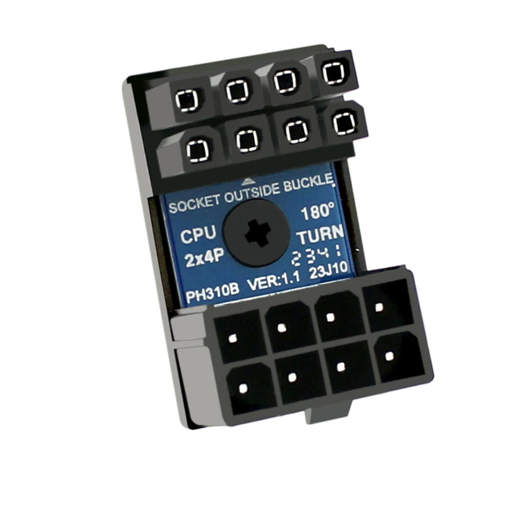 XT-XINTE CPU 8pin Female 180 Degree Angled to 8P Male Power Adapter for CPU Extension CPU Steering Connector Board for PC