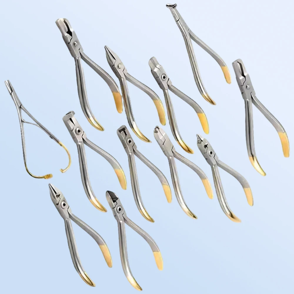 

Pro Dental Orthodontic Kit with Lingual Wire Niti Cinch Plier Suturing Needle Holder and End-Cutting Pliers