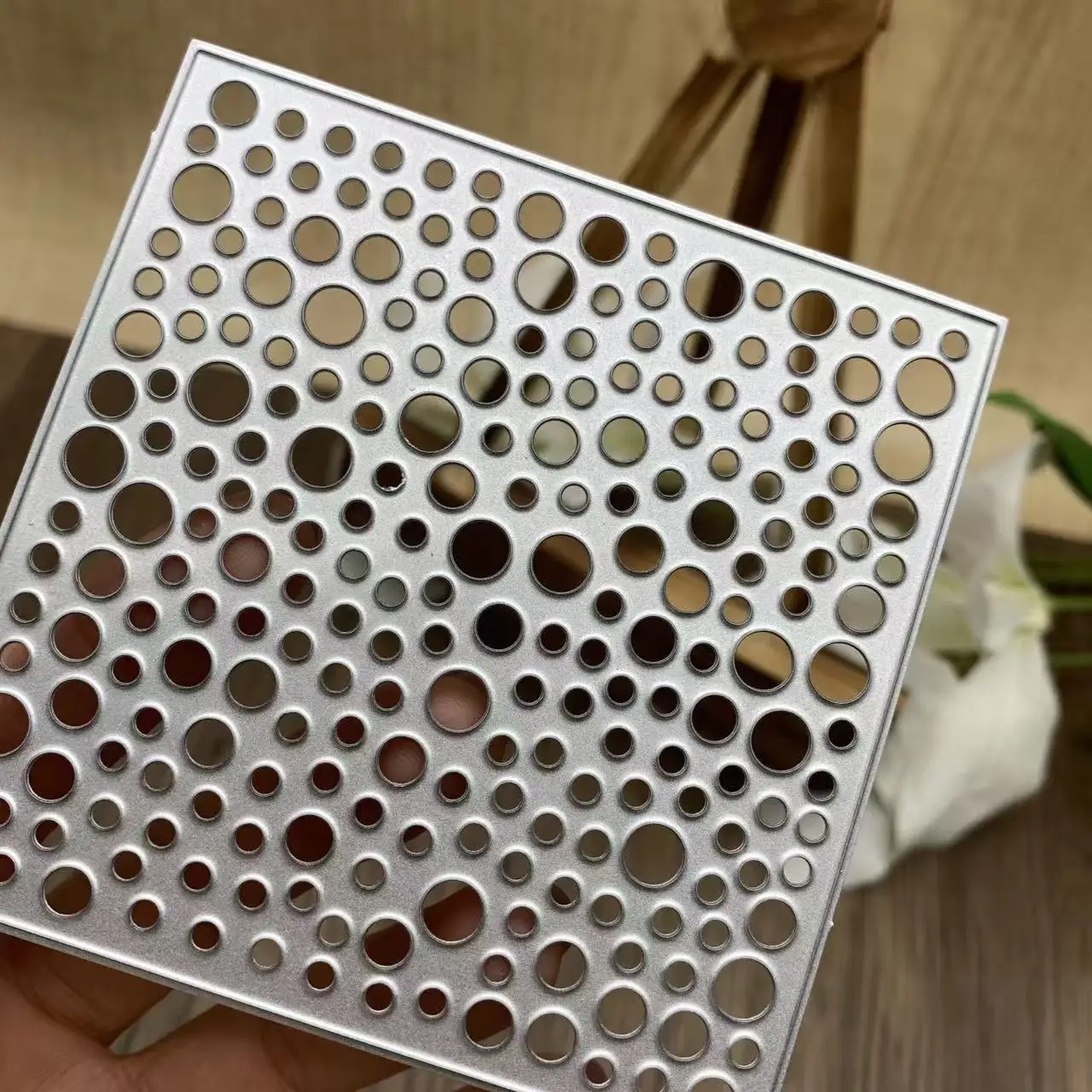 Square Scattered Dot Hollow Panel Metal Cutting Dies Bubble Circle Background DIY Scrapbooking Card Craft Dies
