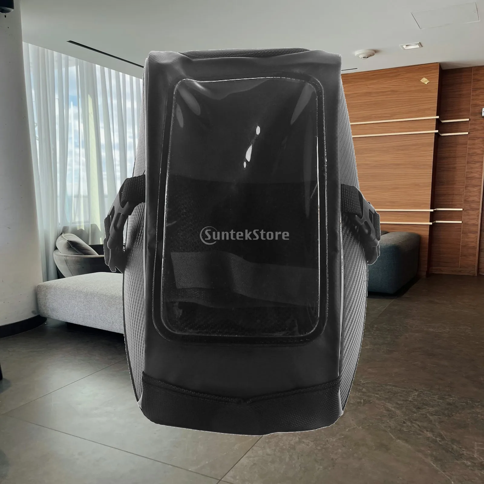Motorcycle Phone Bag with Clear Window Padded Phone Storage Bag Storage Pouch Compact Transparent for Commuters, Daily Commuting