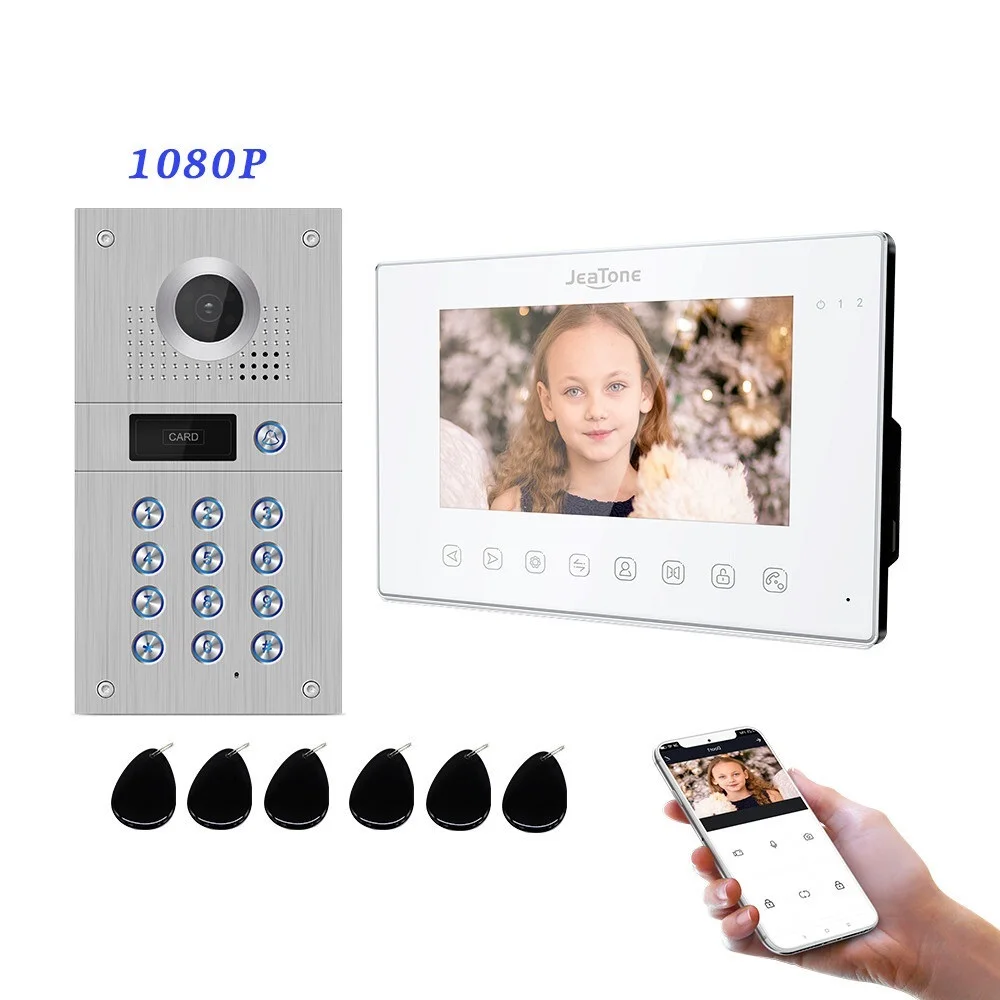 

New 7 Inch Tuya Wireless Wifi 1080P Video Intercom for Home Video Doorbell Password Unlock AHD Screen Wifi Intercom System