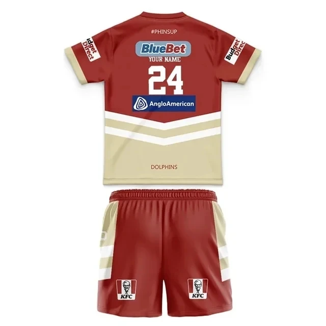 2024 Dolphins Kids Kit Home/maglia da Rugby alternativa taglia: 16-26 (stampa numero nome personalizzato)