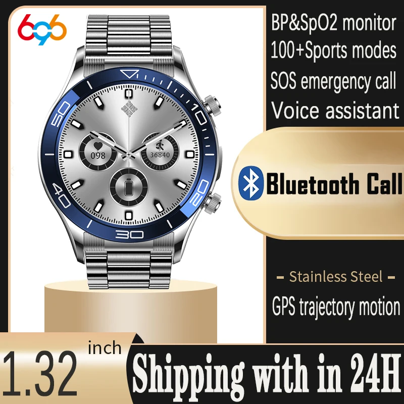 

Smart Watch Men Blue Tooth Call Health Blood Oxygen Monitor Sports Waterproof Watches Men Smartwatch Fitness Tracker Gift SOS