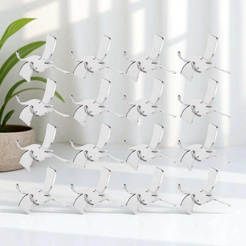 

24Pcs Crystal Display Stands Acrylic Clear Mini Easel Pedestal for Stones Sphere Collections Home Office Decor