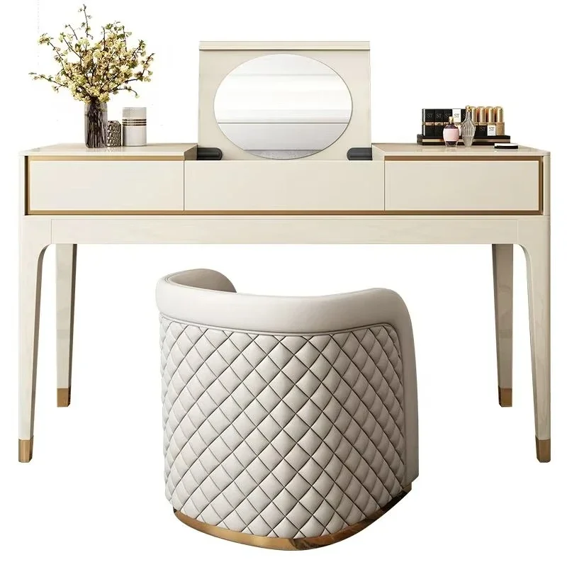 

Italian wooden white dresser with modern design, bedroom furniture set with mirror