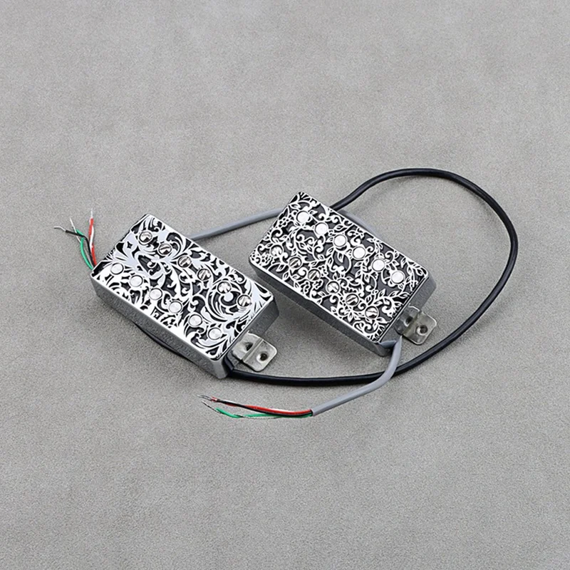 2PCS Openwork 12 Hole Humbucker Guitar Pickup Cover Parts Accessories For LP Electric Guitar Parts,Black 8.5 X 3.8 X 2.3Cm