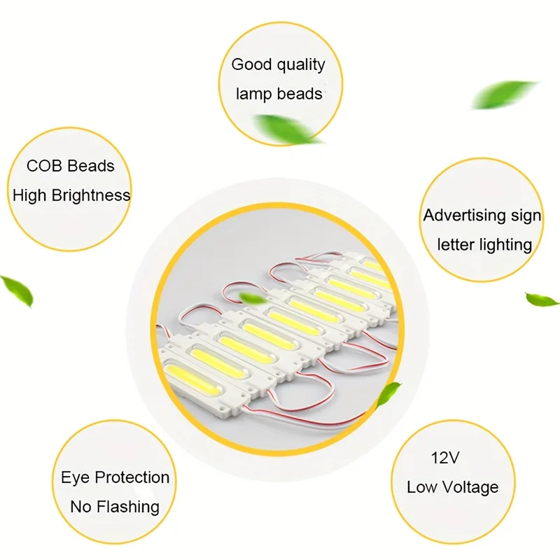 10/20pcs 12V 24V  white color COB led injection module  high bright 2.4W waterproof For LED Sign Backlight Advertise Lighting