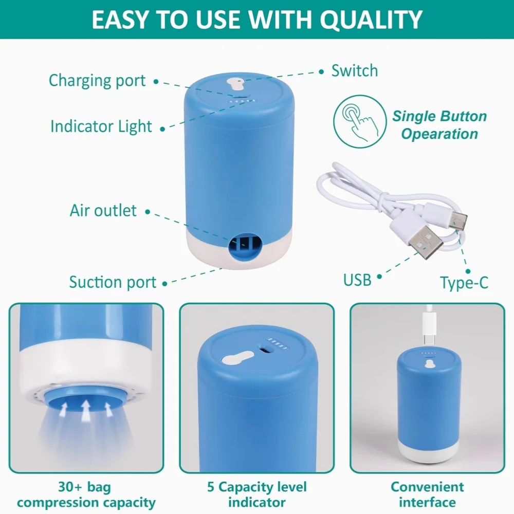 Electric Pump Vacuum Storage Bags, Space Saver