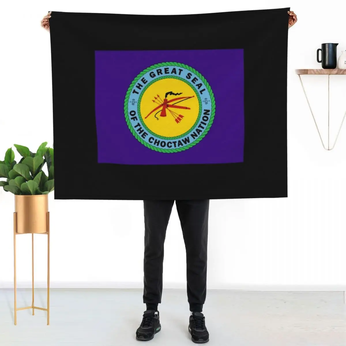 Choctaw nation flag Throw Blanket Thin Soft Blanket for Summer Night Sleeping