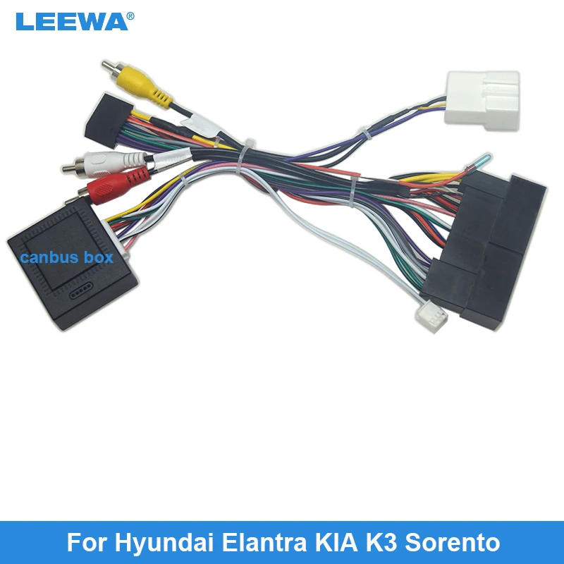 

LEEWA Car Radio Audio 16PIN Android Power Calbe With Canbus Box For Hyundai Elantra KIA K3 Sorento Wiring Harness Adapter