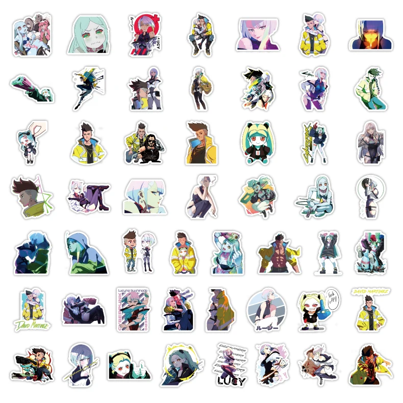 10/50Pcs Cartoon Cyberpunk Edgerunners Anime Stickers Lucy Rebecca Luggage Laptop Suitcase Motorcycle Kid Game Stickers Toy Gift