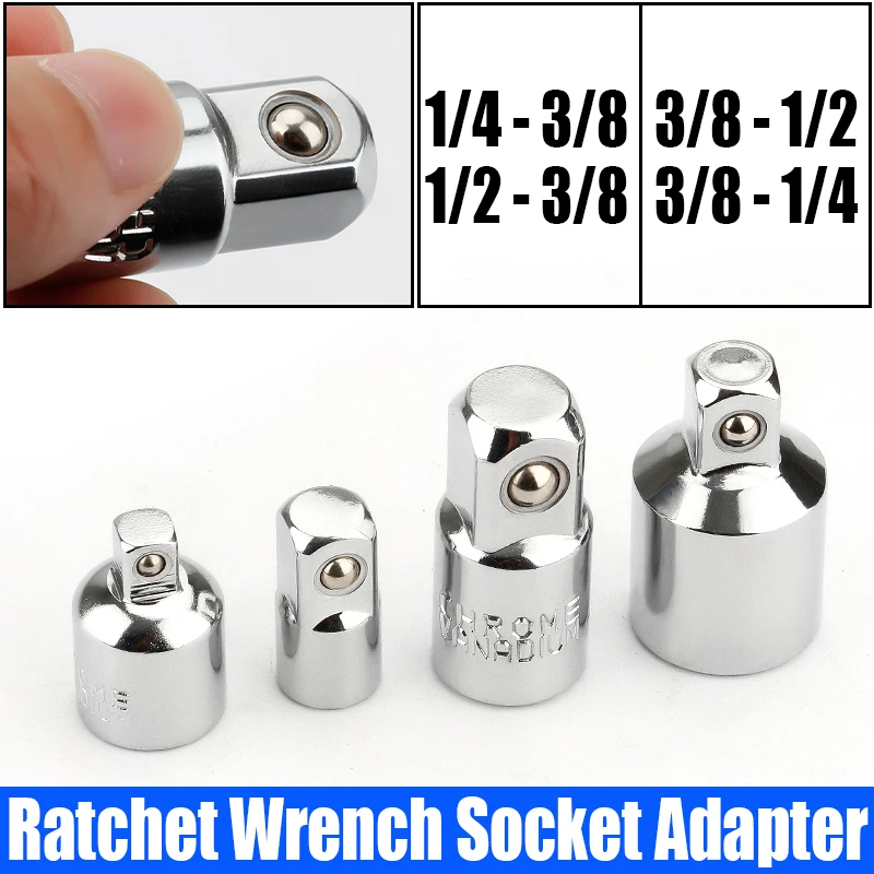 

1/4PCS Socket Adapter Ratchet Wrench Adapter Converter 1/4" To 3/8" 3/8" To 1/4" And 1/2" 1/2" To 3/8" CR-V Sleeve Adapter Joint