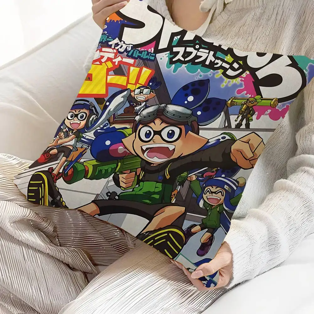 Game S-Splatoon 45*45cm Cushion Cover Pillow Cover Decor Pillowcase Home Pillowcase for Couch Pillow