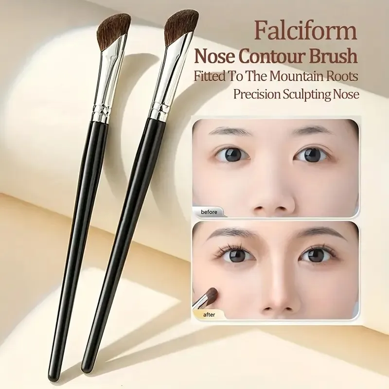 Pinceau professionnel pour le contour du nez – Ultra doux, adapté aux voyages, cadeau parfait pour les amateurs de maquillage (idéal pour le retour à l'école et les vacances