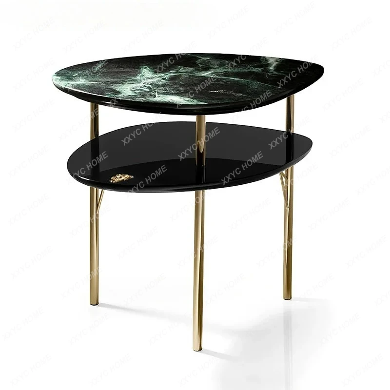 

L light luxury marble edge table modern creative small coffee table large apartment living room sofa corner table
