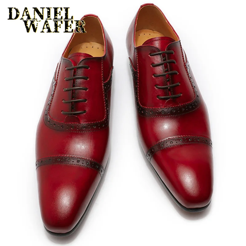 red evening dress shoes Exclusive Formal Dress Shoe Red / Gold 6734 10 main image 1