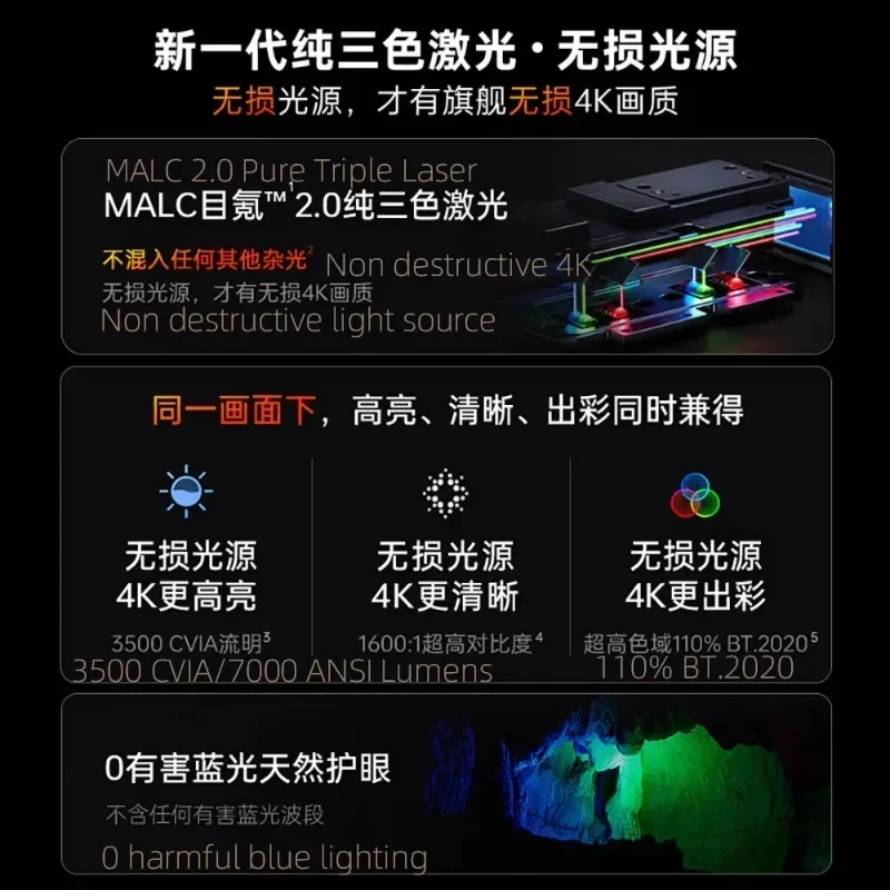 

2025Yinzam Professional 4K UHD Projector, JMGO N1S Ultra Ultimate Triple Laser Flexible Full-auto Home Video Mapping Proyector