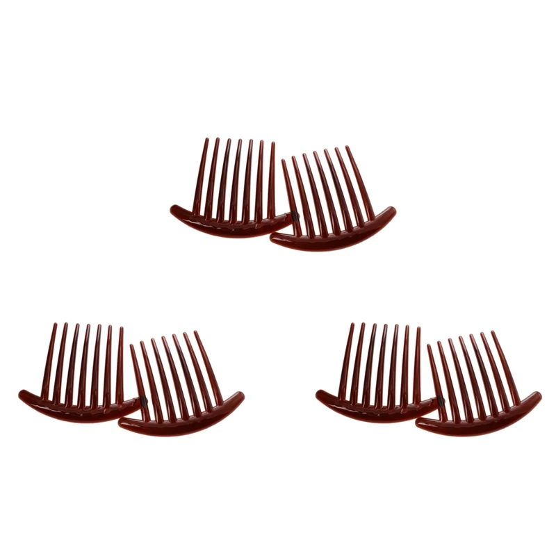 

6Pcs Hair Comb Pin Accessories Plastic Women Lady Fashion Brown