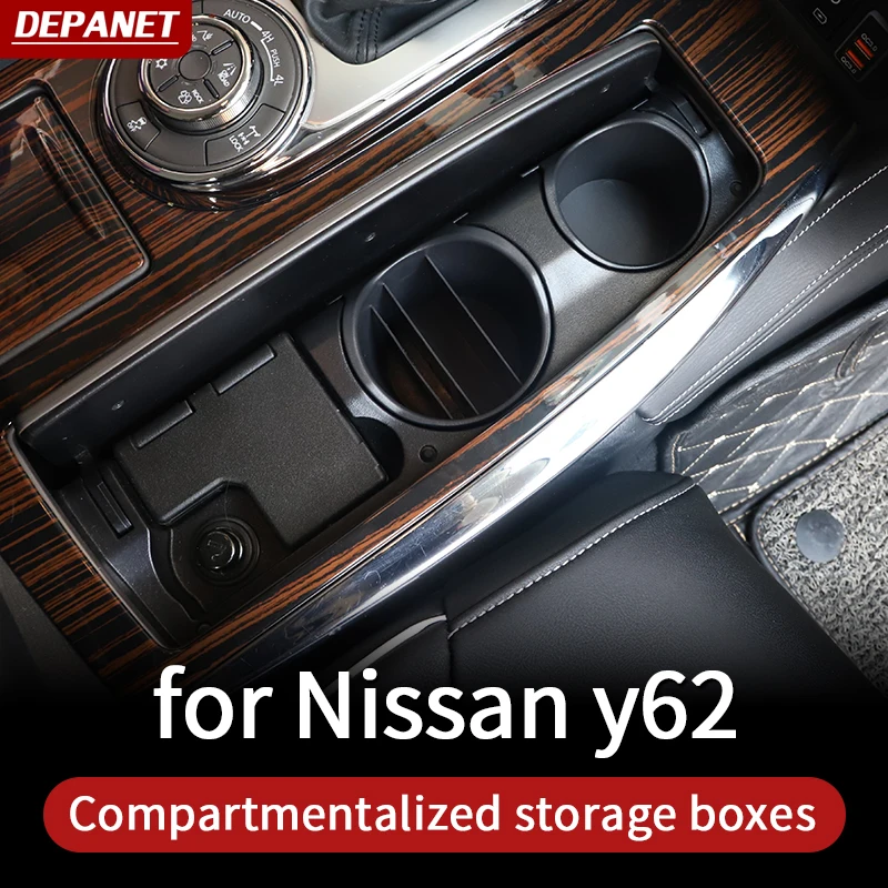 Cup holder storage box for nissan y62 storage box patrol nissan patrol y62 Infinity QX80 56 accessories y62 upgrades 2010-2022