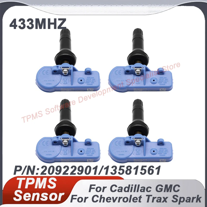 

4PCS 433MHZ TPMS Tire Pressure Sensor For Chevrolet Cruze Malibu Tahoe GMC Sierra Yukon Cadillac CTS Escalade SRX 20922901