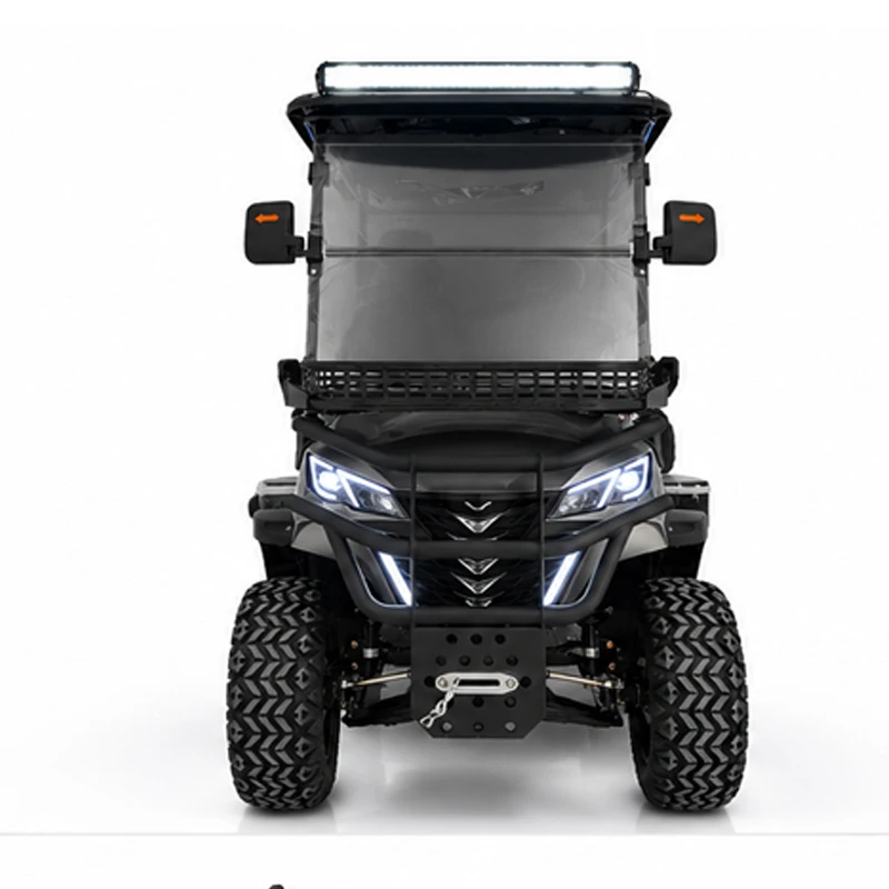 High Performance 4 Passenger Electric Golf Buggy 72V 5KW Motor All Terrain Lifted Suspension Neighborhood Street Legal Vehicle