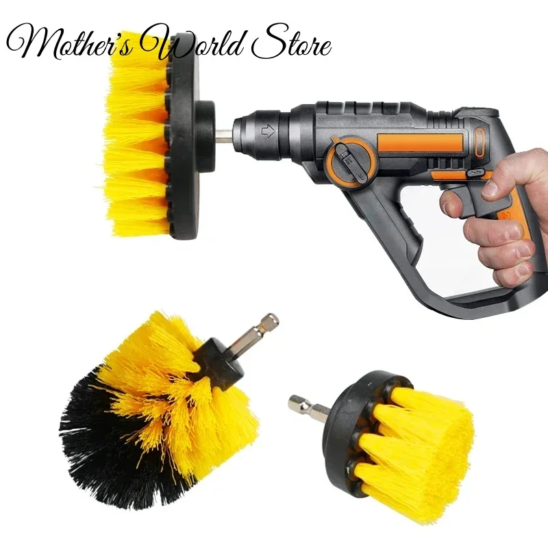 

2/3.5/4/5'' Brush Attachment Power Scrubber Drill Brush Nylon Stain Polisher Bathroom Kit with Extender Universal Cleaning Tools