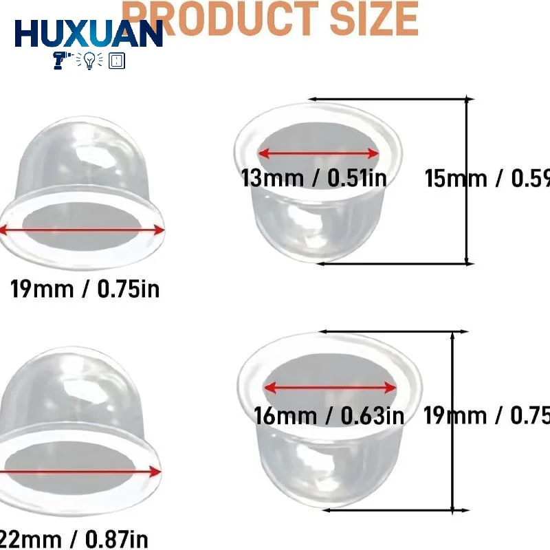 Fuel Pump Primer Bulb 10Pcs 19/22mm Heat Resistant for Chainsaws Blower Weed Trimmers Outdoor Power Tool Parts