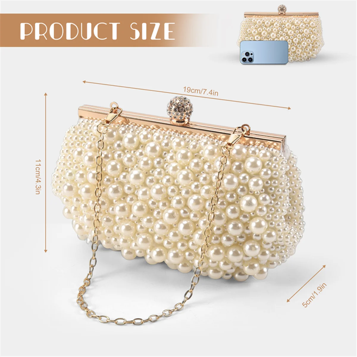 ABQR Вечерняя свадебная сумочка-клатч с жемчугом, платье, сумка для ужина, маленький кошелек, сумка подружки невесты, белая