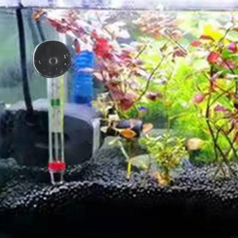 QX2E Sucking Cup Aquarium Thermometer Temperature Fish Measure Tool