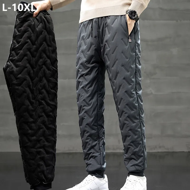 

Men Joggers Warm Winter Outdoor Loose Windproof Snow Trousers 10XL Plus Size 9XL 8XL 7XL Teenagers Harem Down Cotton Large Pants