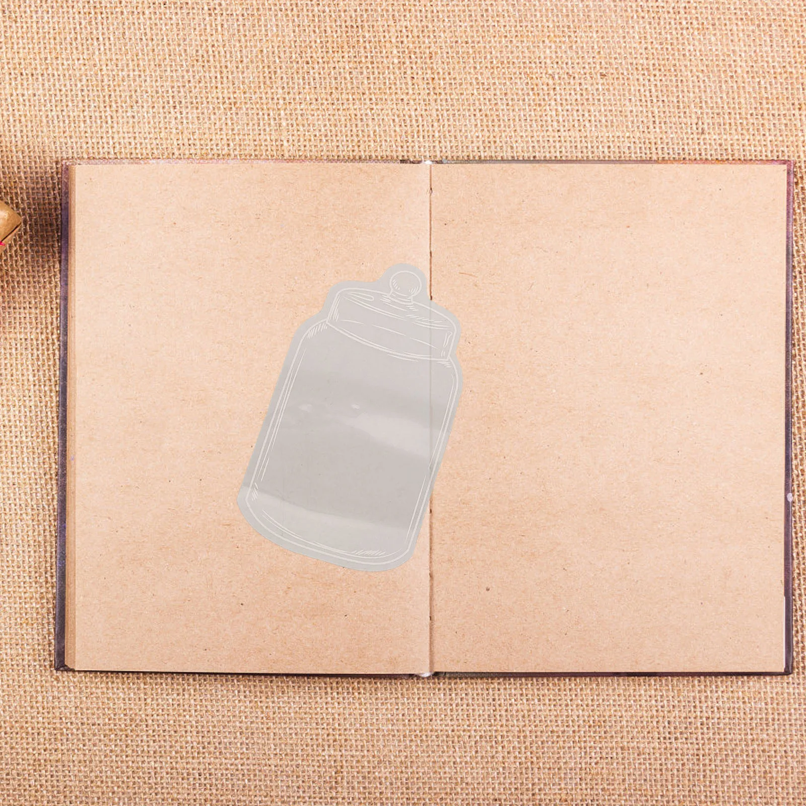 투명 건조 꽃 책갈피 클리어 병 모양 DIY 키트 저널 스크랩북 소원 병 스티커 수제