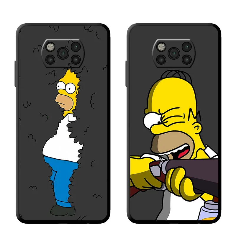 Custodia nera celular per Mi Poco F5 M3 12X 11 Lite 5G X4 X3 NFC 12T Pro 13 9T 10C Silicone morbido Coque Homer Jay The Simpsons Cool