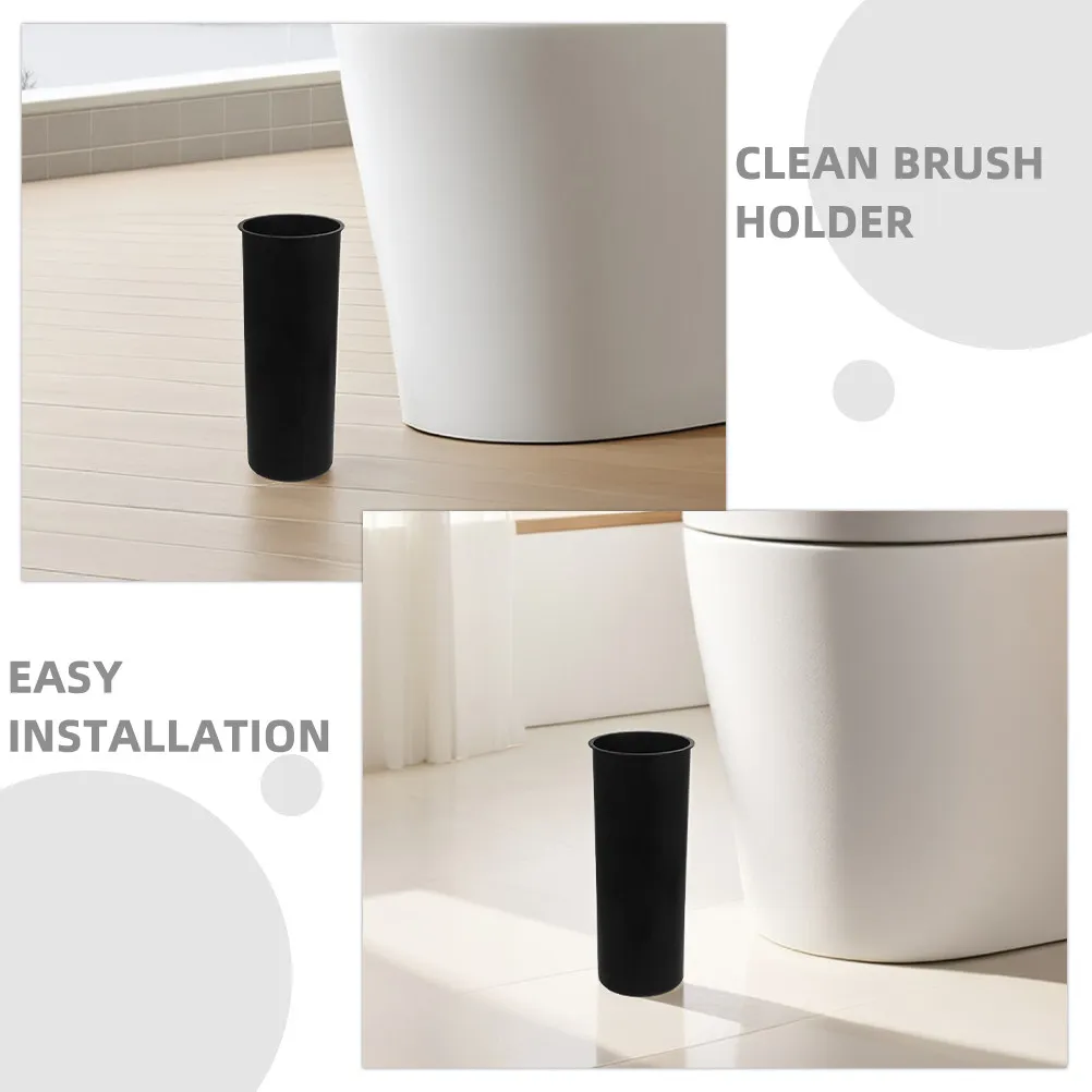 2Pcs Round Toilet Brush Holder Stable Anti-Slip Base Bathroom Accessory Cleaning Brush Container Plastic Cup Modern Bathroom view 2