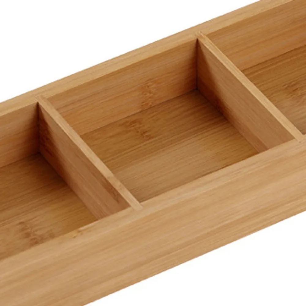 Bamboos Serving Tray Independent Separate Burr Free Food Platter Visible Bamboos Grain Multiple Grid Layout Optional