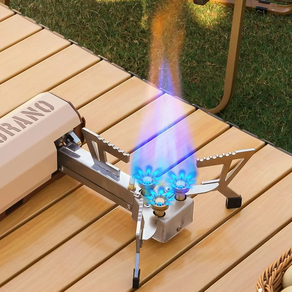 

Cooking Stove 6500W Outdoor Cassette Stove High Power Compact Folding Gas Stove Lightweight Portable Gas Fondue Cooker Hiking