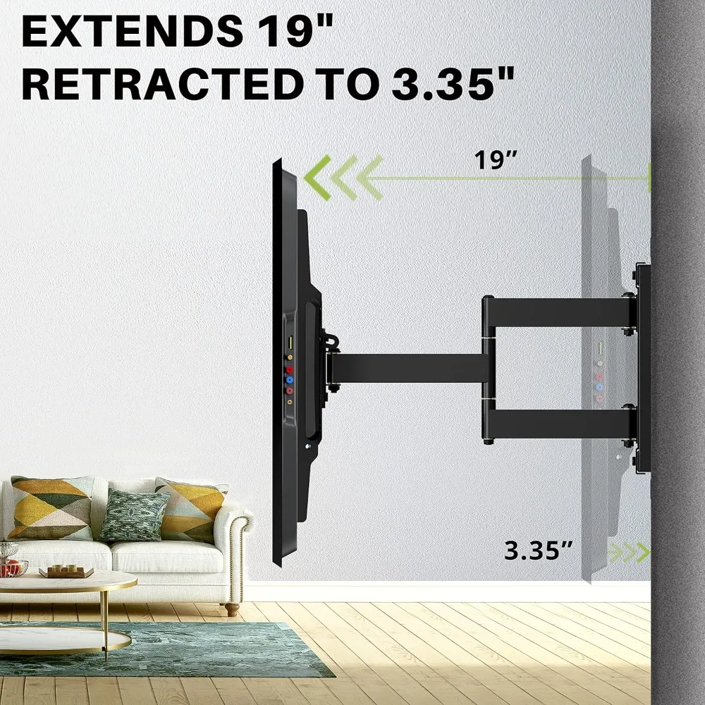 

UL Listed Heavy Duty TV Wall Mount for 32-90" TVs up to 150lbs with 8" Sliding Design, for up to 24" Studs with Swivel