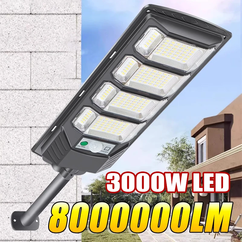 800000LM 3000W Solar Led Light Sunlight Outdoor Powerful Outdoor Motion Sensor Solar Lamp Garden Street Spotlight Wall Lamp