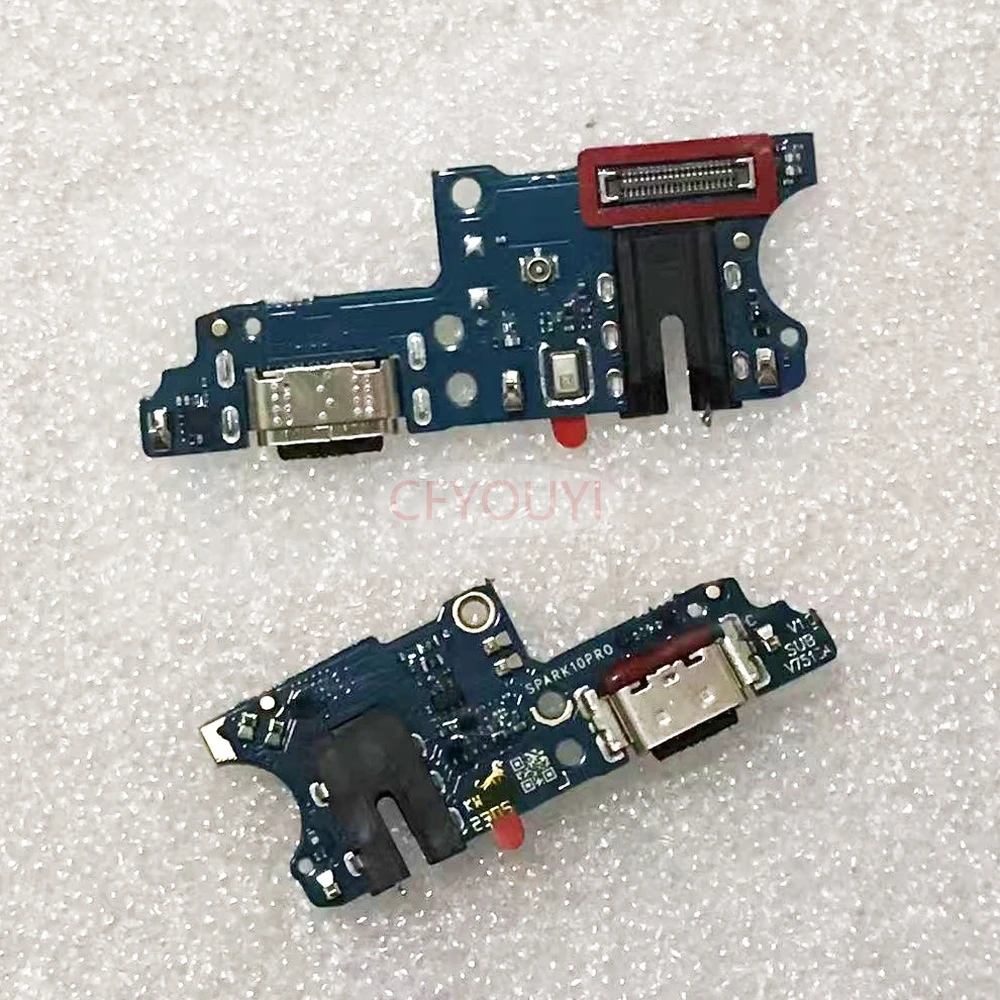 Charging Port Board For Tecno Spark 10 Pro KI7 / Spark 10 USB Charger Charging Port Dock Connector Flex Cable Replacement Part